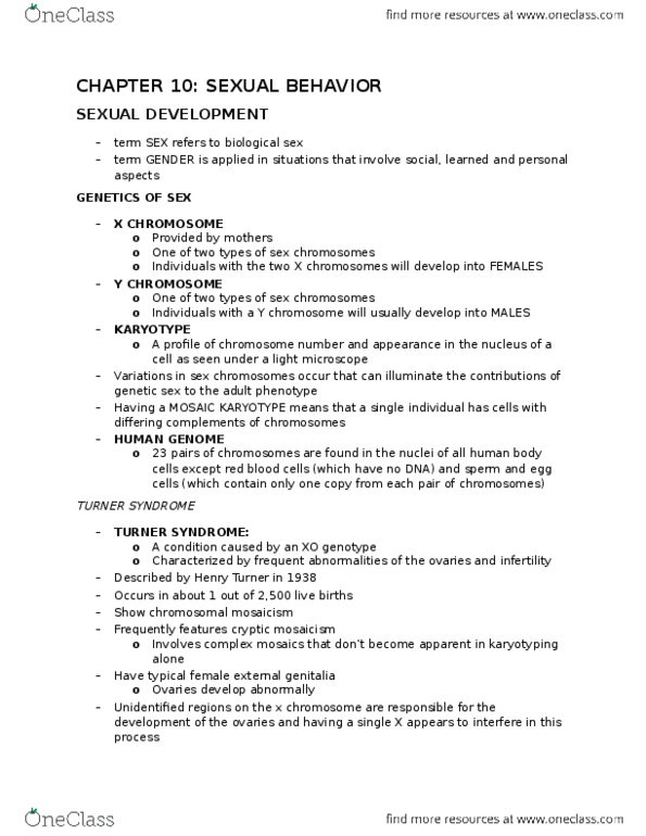 PSYB64H3 Lecture Notes - Lecture 7: Enlarger, Nasal Spray, Xyy Syndrome thumbnail