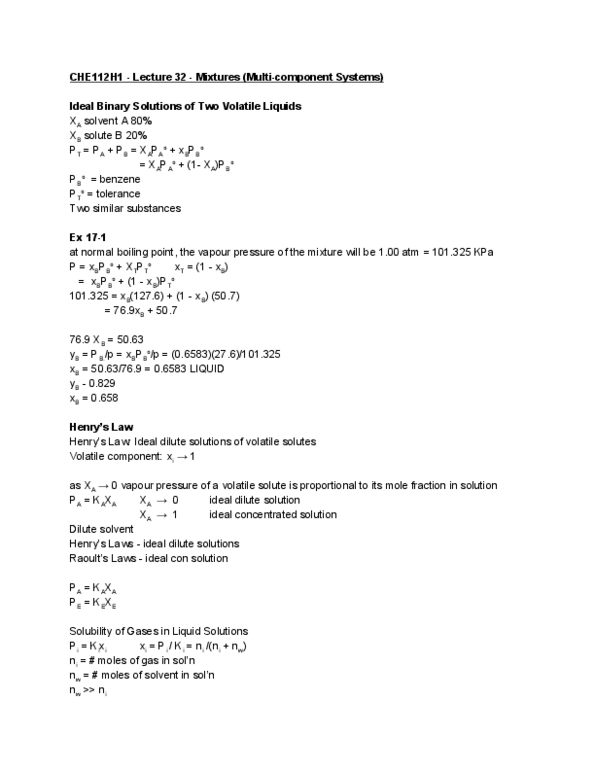 CHE112H1 Lecture Notes - Lecture 32: Molar Volume, Partial Pressure, Bromine thumbnail