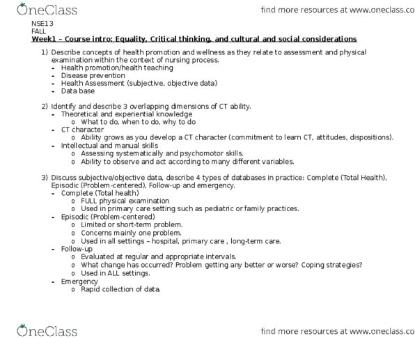 NSE 13A/B Midterm: NSE 13 FALL 2015 OBJECTIVE ANSWERS - OneClass