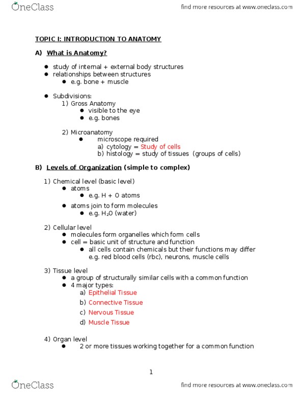 BIOL 1410 Lecture Notes - Lecture 1: Trachea, Histology, Organism thumbnail