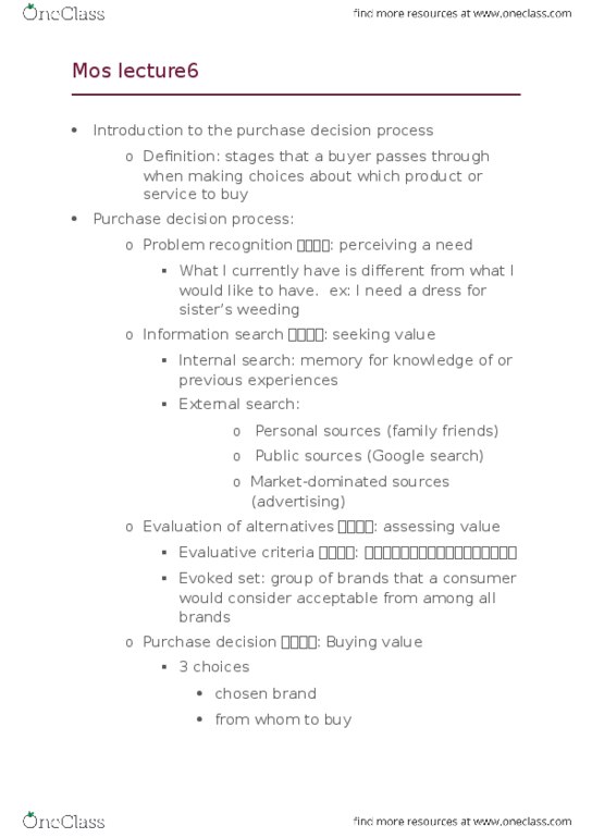 Management and Organizational Studies 1021A/B Lecture Notes - Lecture 6: Cognitive Dissonance, Microsoft Onenote thumbnail