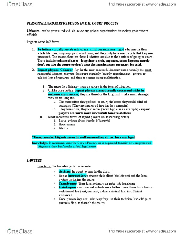 POLI 343 Lecture Notes - Lecture 1: Actas, Frivolous Litigation, Summary Offence thumbnail