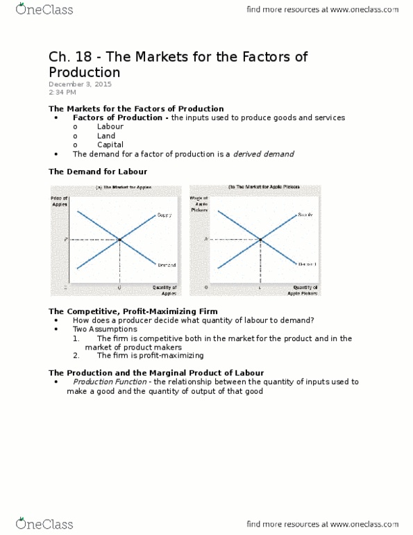 EC120 Lecture Notes - Lecture 18: Marginal Product, Technological Change, The Purchase Price thumbnail