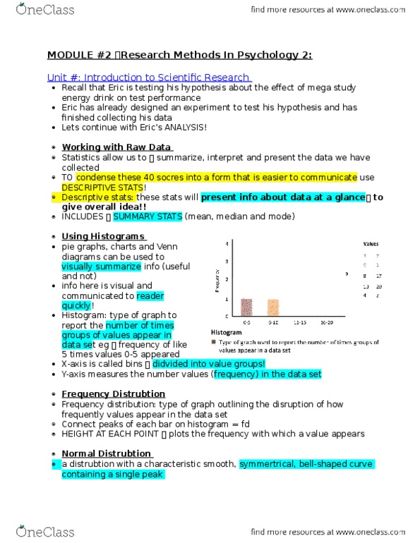 PSYCH 1X03 Lecture Notes - Lecture 2: Histogram, Energy Drink, Descriptive Statistics thumbnail