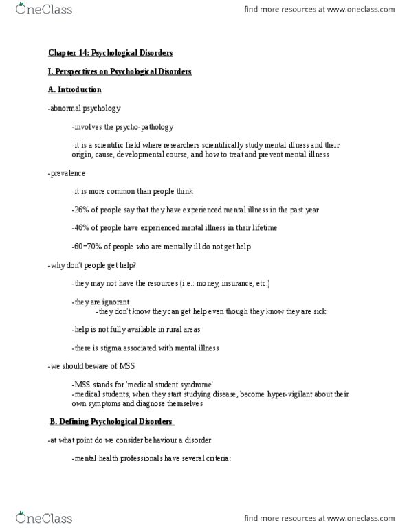 PSY 1102 Chapter Notes - Chapter 14: Generalized Anxiety Disorder, Southeast Asia, American Psychiatric Association thumbnail