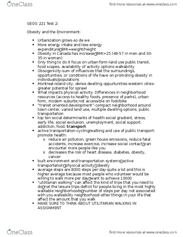 GEOG 221 Lecture Notes - Lecture 1: Greenhouse Gas, Walkability, Urban Air thumbnail