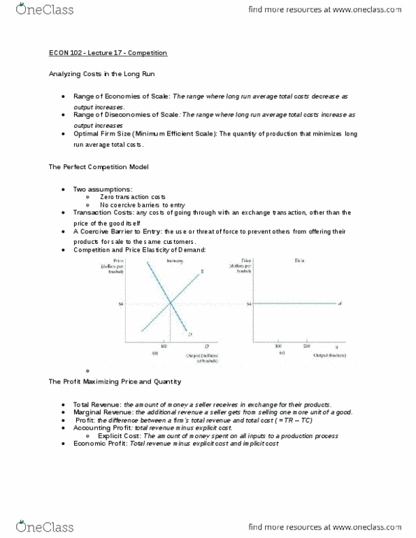 ECON 102 Lecture Notes - Lecture 17: Marginal Revenue thumbnail