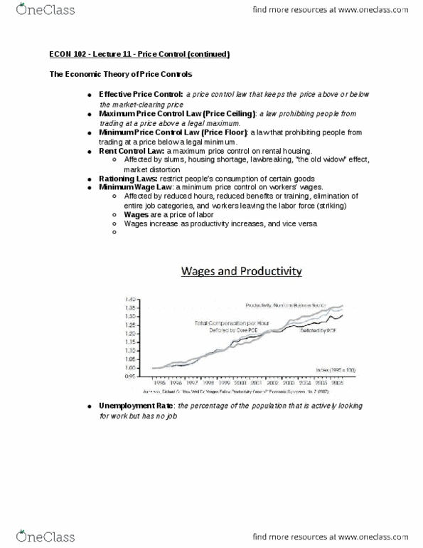 ECON 102 Lecture Notes - Lecture 11: Price Controls, Market Distortion thumbnail