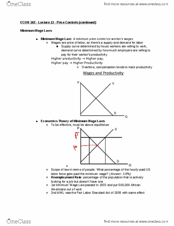 ECON 102 Lecture Notes - Lecture 13: Price Controls, Demand Curve thumbnail