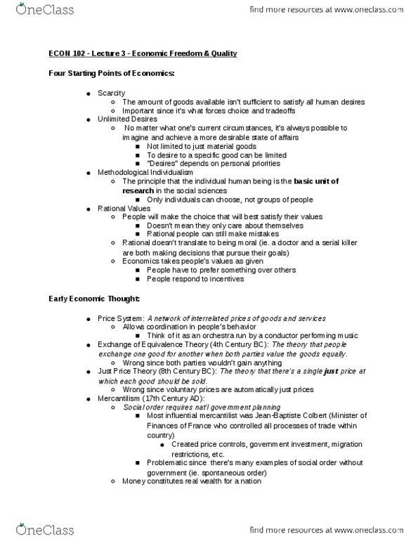 ECON 102 Lecture Notes - Lecture 3: Zero-Sum Game, Social Order, Spontaneous Order thumbnail