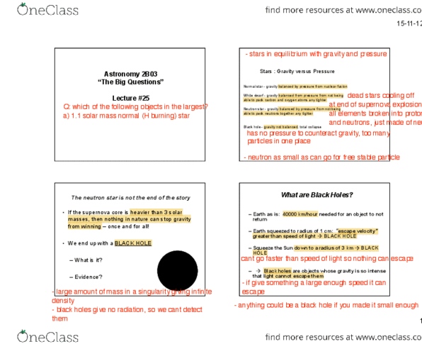 ASTRON 2B03 Lecture Notes - Lecture 10: The Big Questions, White Dwarf, Solar Mass thumbnail