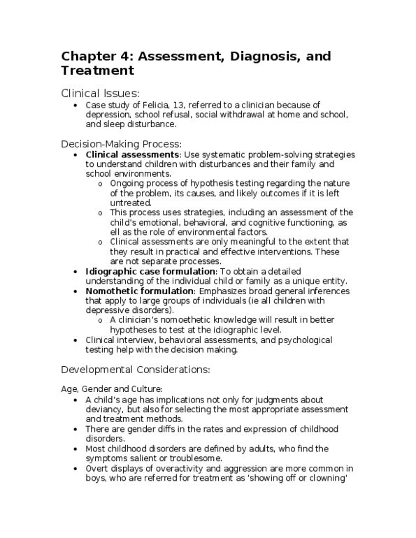 PSYC 412 Chapter Notes -Separation Anxiety Disorder, School Refusal, Educational Specialist thumbnail