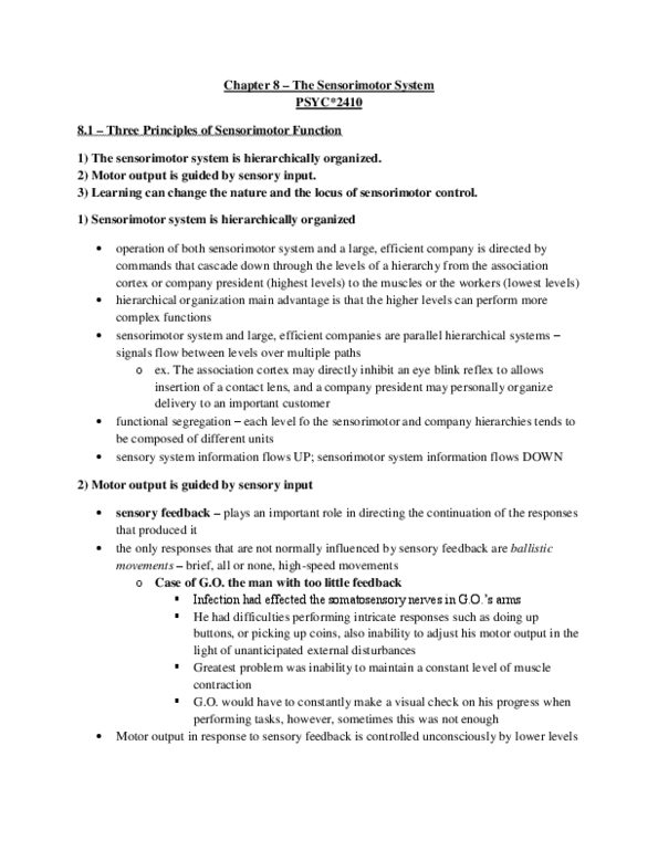 PSYC 2410 Chapter Notes - Chapter 8.1-8.4: Posterior Parietal Cortex, Prefrontal Cortex, Frontal Lobe thumbnail