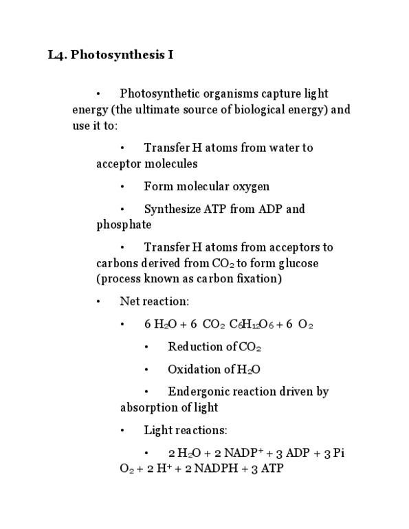 BIOL 201 Lecture Notes - Absorption Spectroscopy, Carbon Fixation, Light-Independent Reactions thumbnail