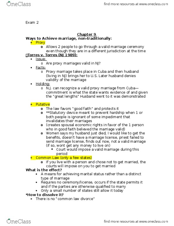 FMSC 487 Lecture Notes - Lecture 2: Proxy Marriage, Void Marriage, False Imprisonment thumbnail