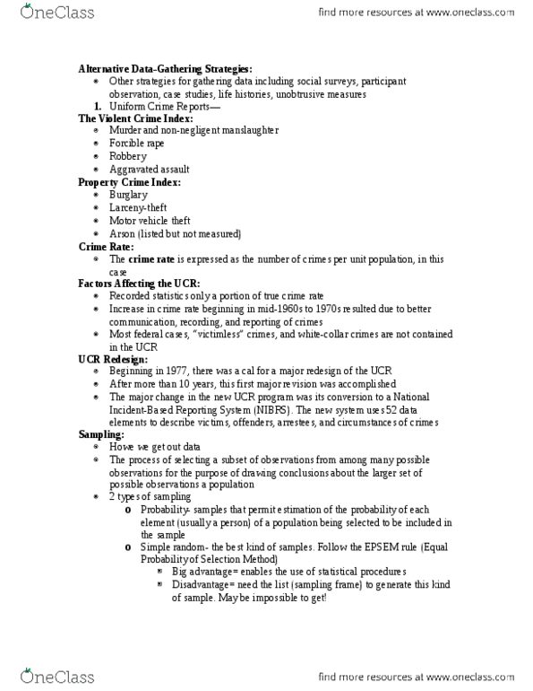 CCJS 300 Lecture Notes - Lecture 2: Voluntary Manslaughter, National Crime Victimization Survey, Motor Vehicle Theft thumbnail