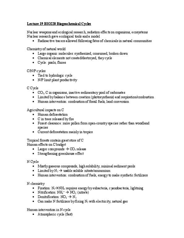 BIO220H1 Lecture 19: Lecture 19 Biogeochemical Cycles thumbnail