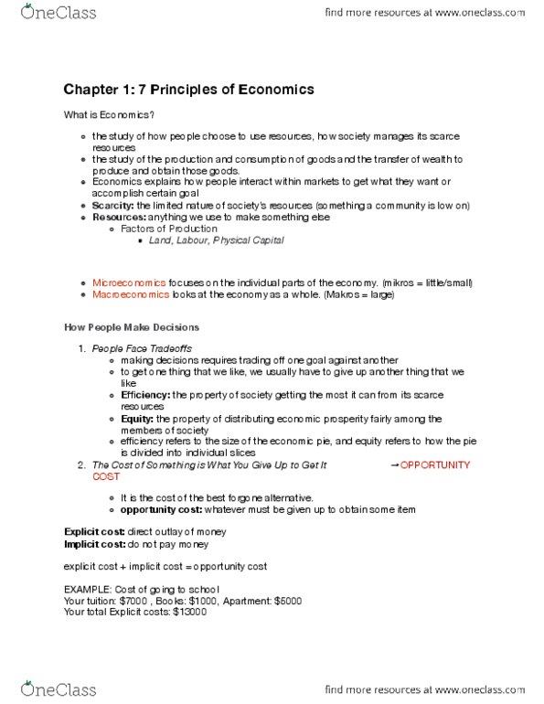 ECON 1B03 Lecture Notes - Lecture 1: Opportunity Cost, European Cooperation In Science And Technology, Invisible Hand thumbnail
