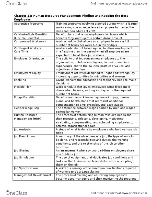 COMMERCE 1B03 Chapter Notes - Chapter 12: Flextime, Reverse Discrimination thumbnail