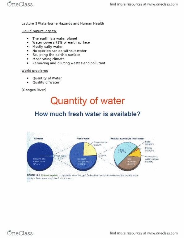 EESA10H3 Lecture Notes - Lecture 3: Ganges, Aquifer, Bioaccumulation thumbnail