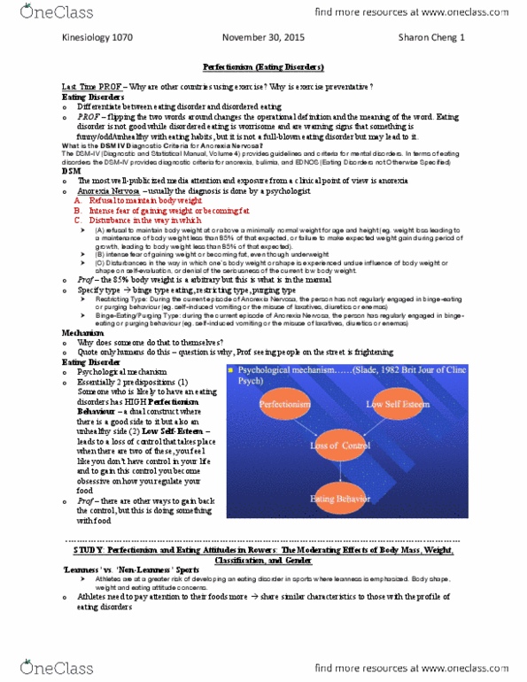 Kinesiology 1070A/B Lecture Notes - Lecture 16: Psych thumbnail