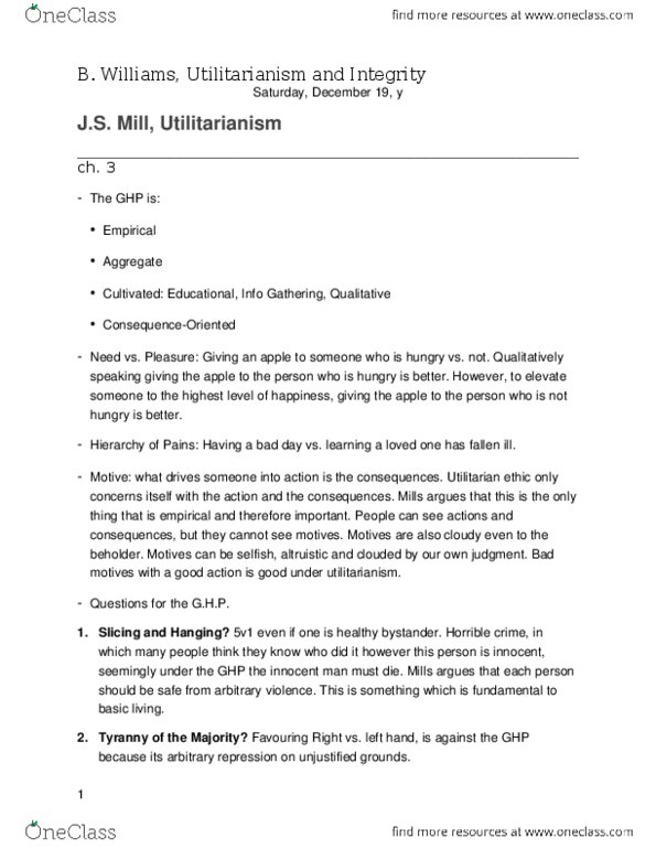 PHIL 115 Lecture Notes - Lecture 4: Kid A, Consequentialism thumbnail