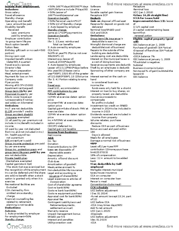 ACC 928 Lecture Notes - Lecture 1: Term Life Insurance, Capital Gain, Capital Cost thumbnail