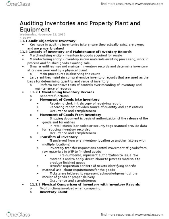 ACCT 3280 Chapter Notes - Chapter 11: Perpetual Inventory, Book Value, Weighted Arithmetic Mean thumbnail