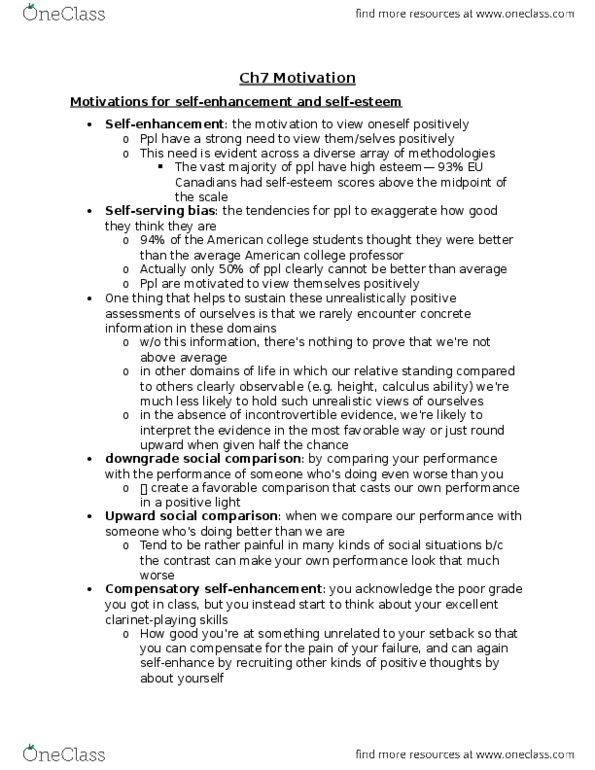 PSYC14H3 Chapter Notes - Chapter 7: Mexican Americans, Social Comparison Theory, Individualism thumbnail