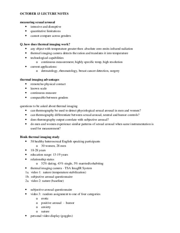 PSYC 436 Lecture Notes - Sexual Arousal, Sex In Film, Sexual Dysfunction thumbnail