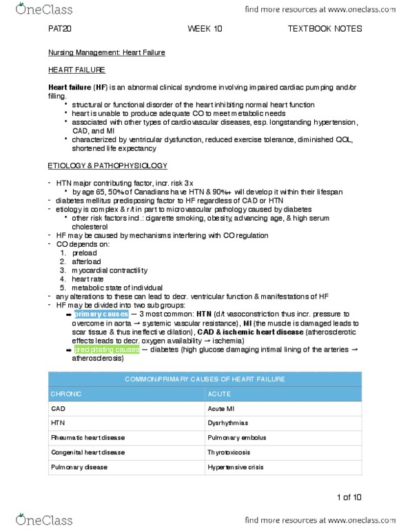 PAT 20A/B Chapter Notes - Chapter 22, 37: Vascular Resistance, Rheumatic Fever, Coronary Artery Disease thumbnail