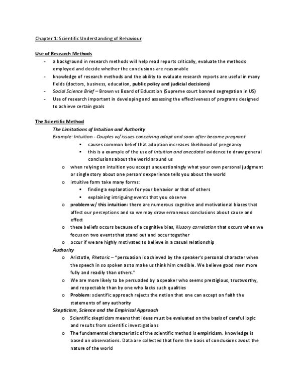 PSYB01H3 Chapter Notes - Chapter 1: Skeptical Movement, Illusory Correlation, Research On The Effects Of Violence In Mass Media thumbnail