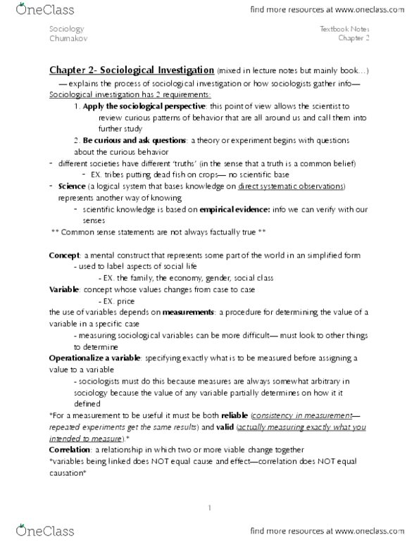 SOCI 120 Chapter Notes - Chapter 2: Formal System, Research, Dependent And Independent Variables thumbnail