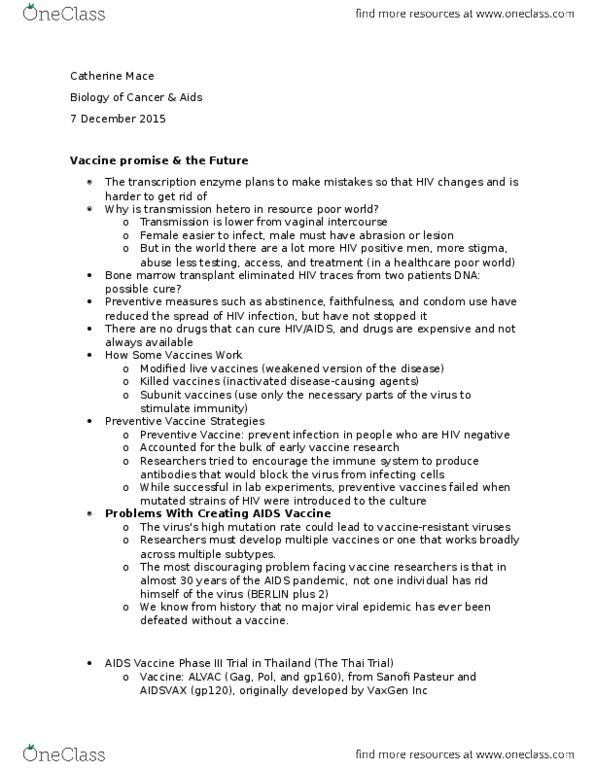 MICROBIO 160 Lecture Notes - Lecture 24: Hematopoietic Stem Cell Transplantation, Condom, Immunoglobulin A thumbnail