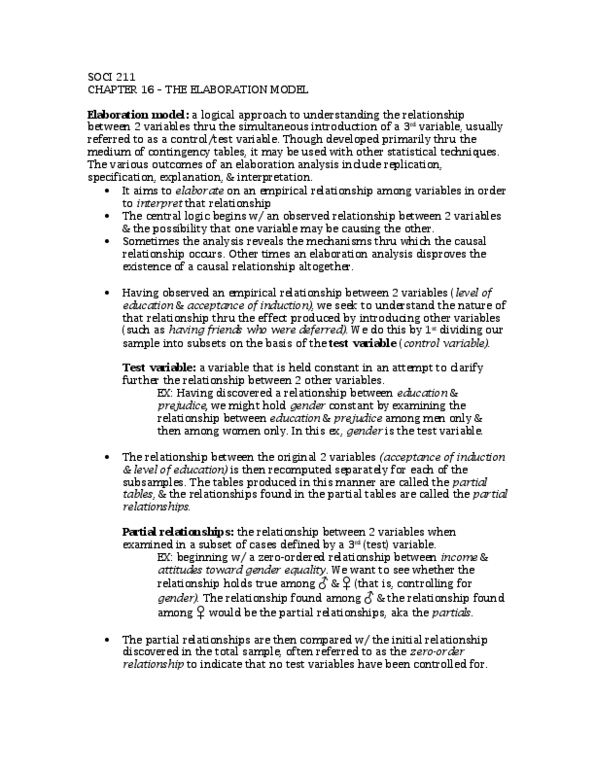 SOCI 211 Chapter 16: SOCI 211 - Chapter 16 - The Elaboration Model.docx thumbnail