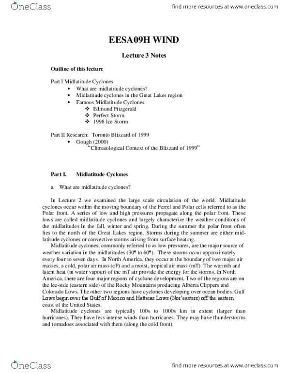 EESA09H3 Lecture Notes - Lecture 3: Ss Edmund Fitzgerald, Thunderstorm, Polar Front thumbnail
