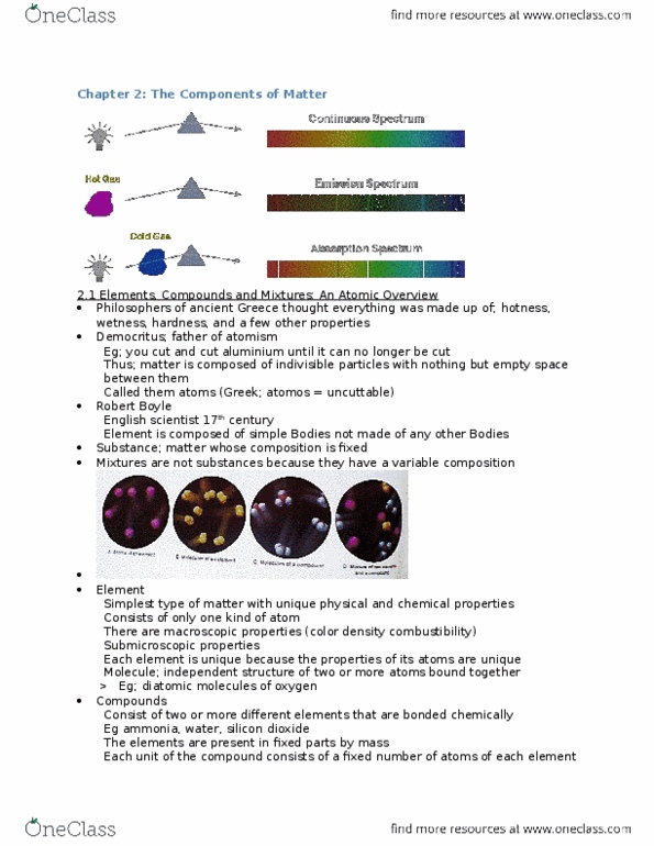 CHEM103 Chapter Notes - Chapter 2: Lead, Continuous Spectrum thumbnail