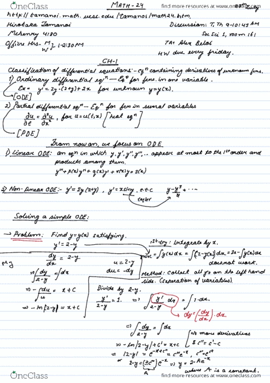 MATH 24 Lecture Notes - Lecture 1: Ney, Vibration, A482 Road thumbnail