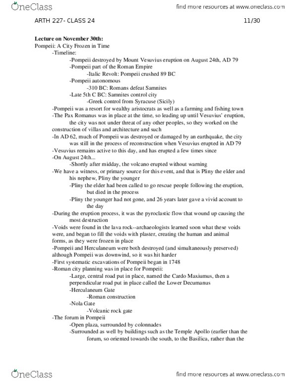 ARTH 227 Lecture Notes - Lecture 24: Tablinum, Caldarium, Comitium thumbnail