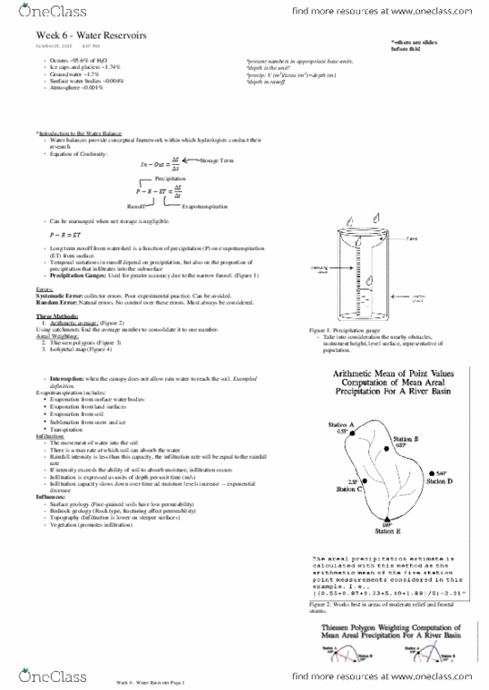 ERSC 2240H Lecture Notes - Lecture 6: Statin, Voronoi Diagram, Evapotranspiration thumbnail