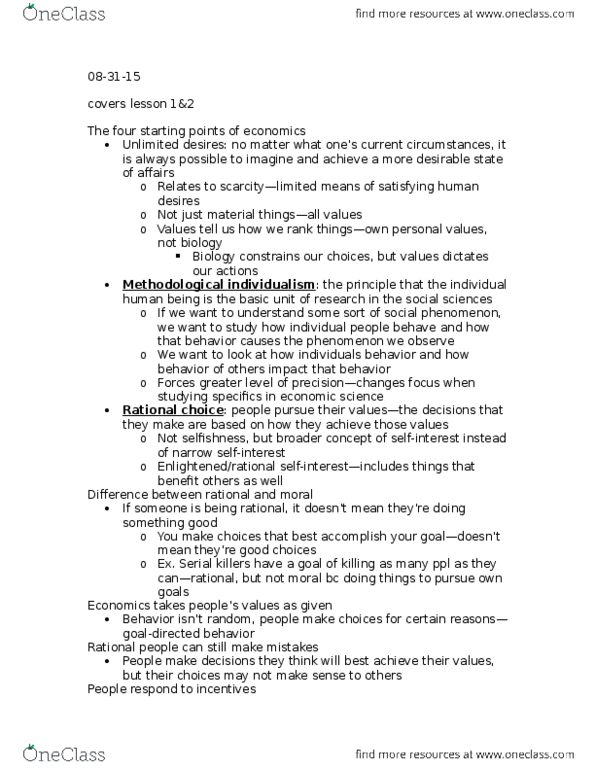 ECON 102 Lecture Notes - Lecture 3: Methodological Individualism, Social Order, Economic Nationalism thumbnail