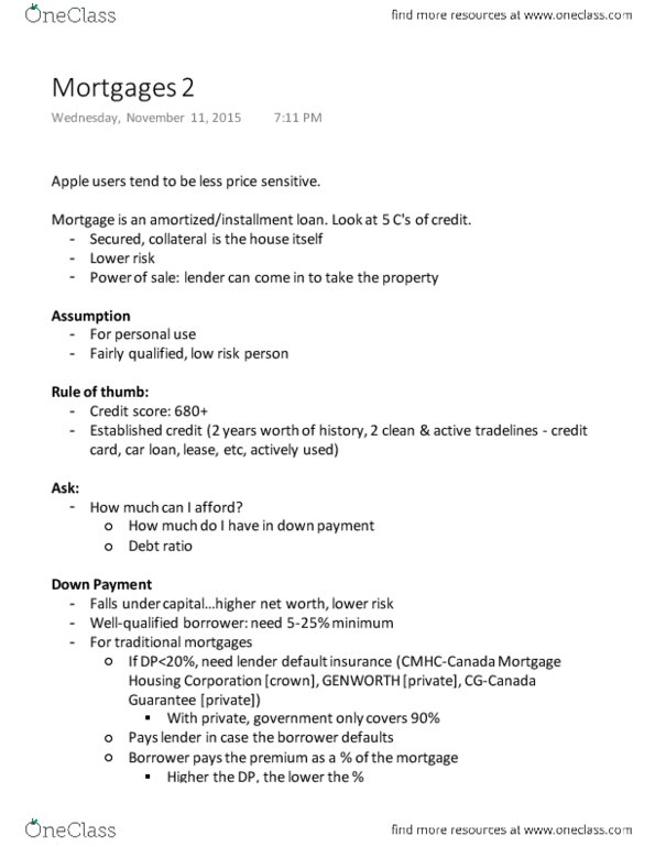 Management and Organizational Studies 2277A/B Lecture Notes - Lecture 8: Debt Ratio, Credit Score thumbnail