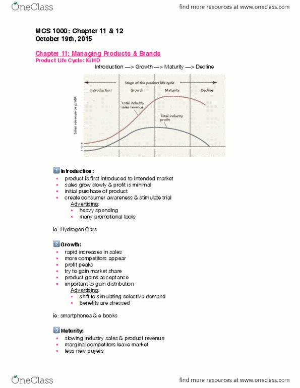 MCS 1000 Lecture Notes - Lecture 6: Sports Drink, Organisation Climate, Brand Equity thumbnail