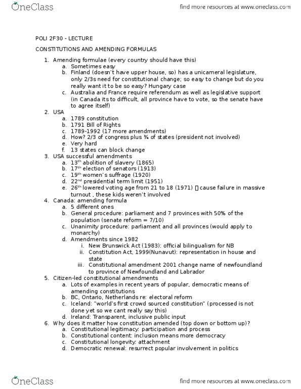 POLI 2F30 Lecture Notes - Lecture 20: Voting Age, Civil Society thumbnail