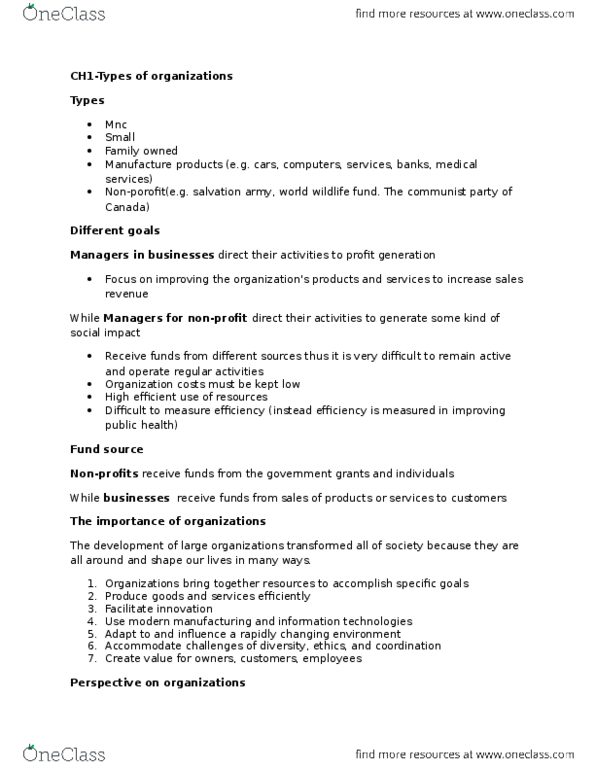 BUSI 3103 Chapter Notes - Chapter 1: Middle Management, Technical Support, Learning Organization thumbnail