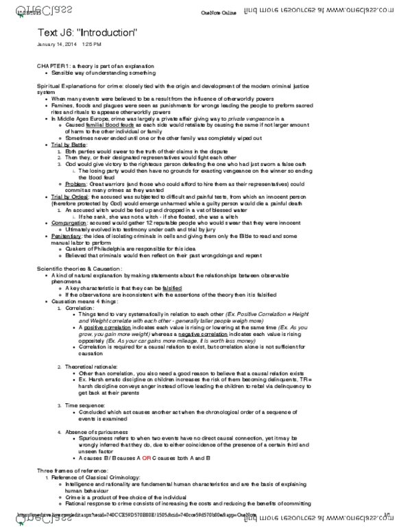 SOC 2700 Chapter Notes - Chapter 1: Compurgation, Microsoft Onenote thumbnail