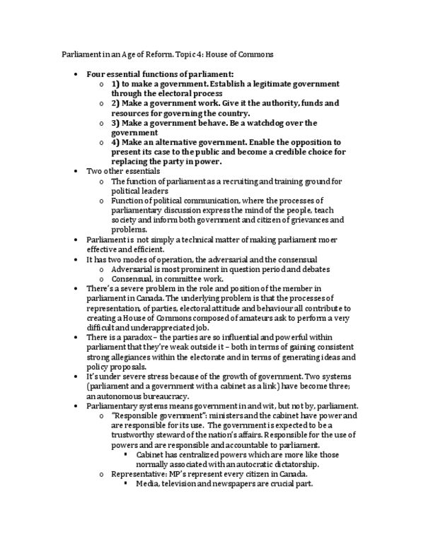 POLI 221 Chapter : Parliament in an Age of Reform thumbnail