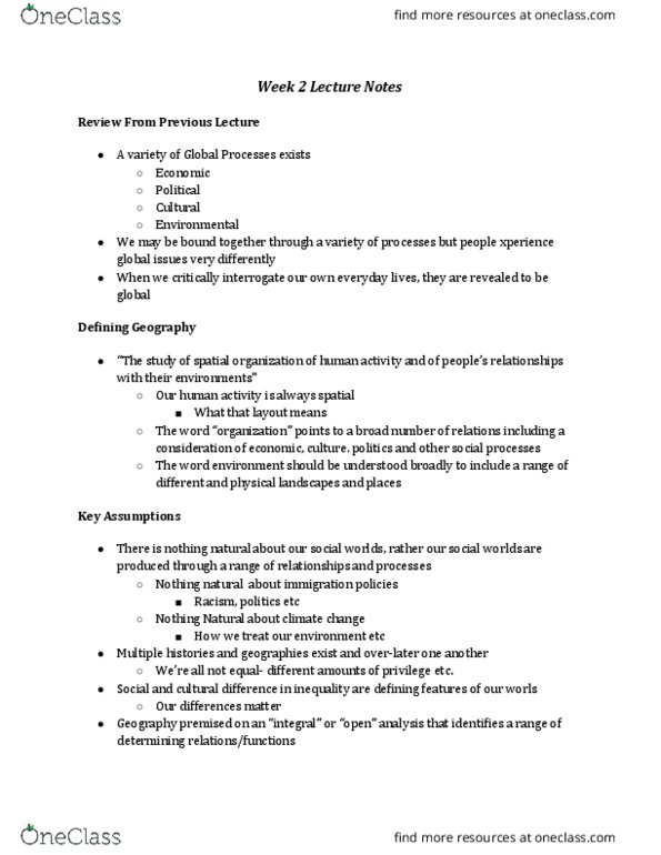 GGRA02H3 Lecture 12: GeographiesofGlobalProcesses ALL Lecture and some Readings thumbnail