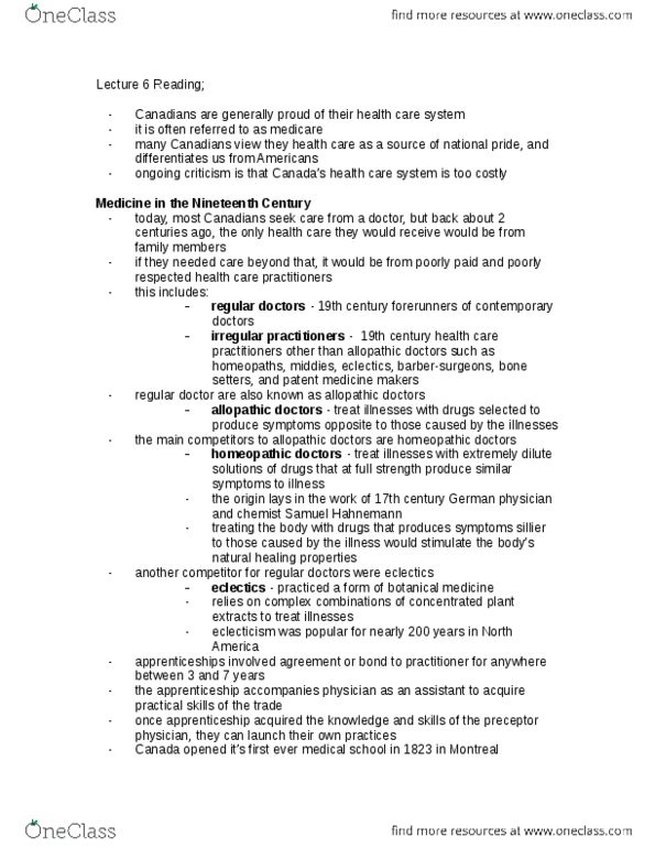 HLTB21H3 Chapter Notes - Chapter 4: Allopathic Medicine, Ignaz Semmelweis, Samuel Hahnemann thumbnail