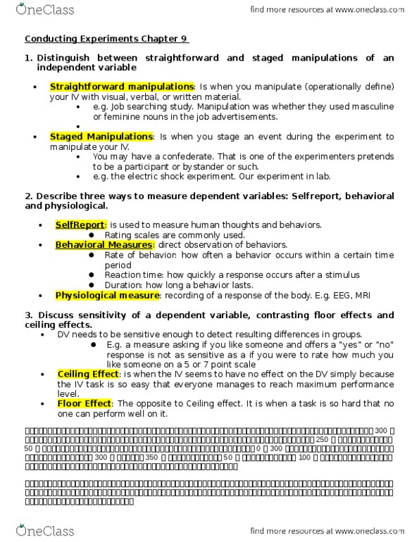 PSYC 217 Chapter Notes - Chapter 9: Mental Chronometry, Construct Validity, Blind Experiment thumbnail